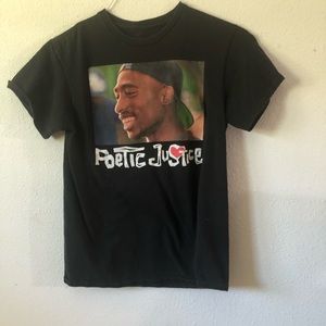 Tupac Shakur Poetic Justice small black Tshirt